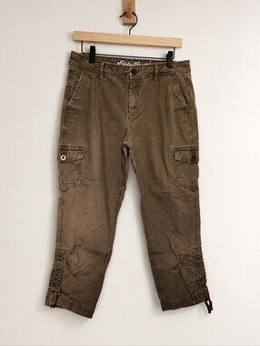 Eddie Bauer Women's Size 8 Brown Stretch Utility Hiking Cropped Cargo Pants